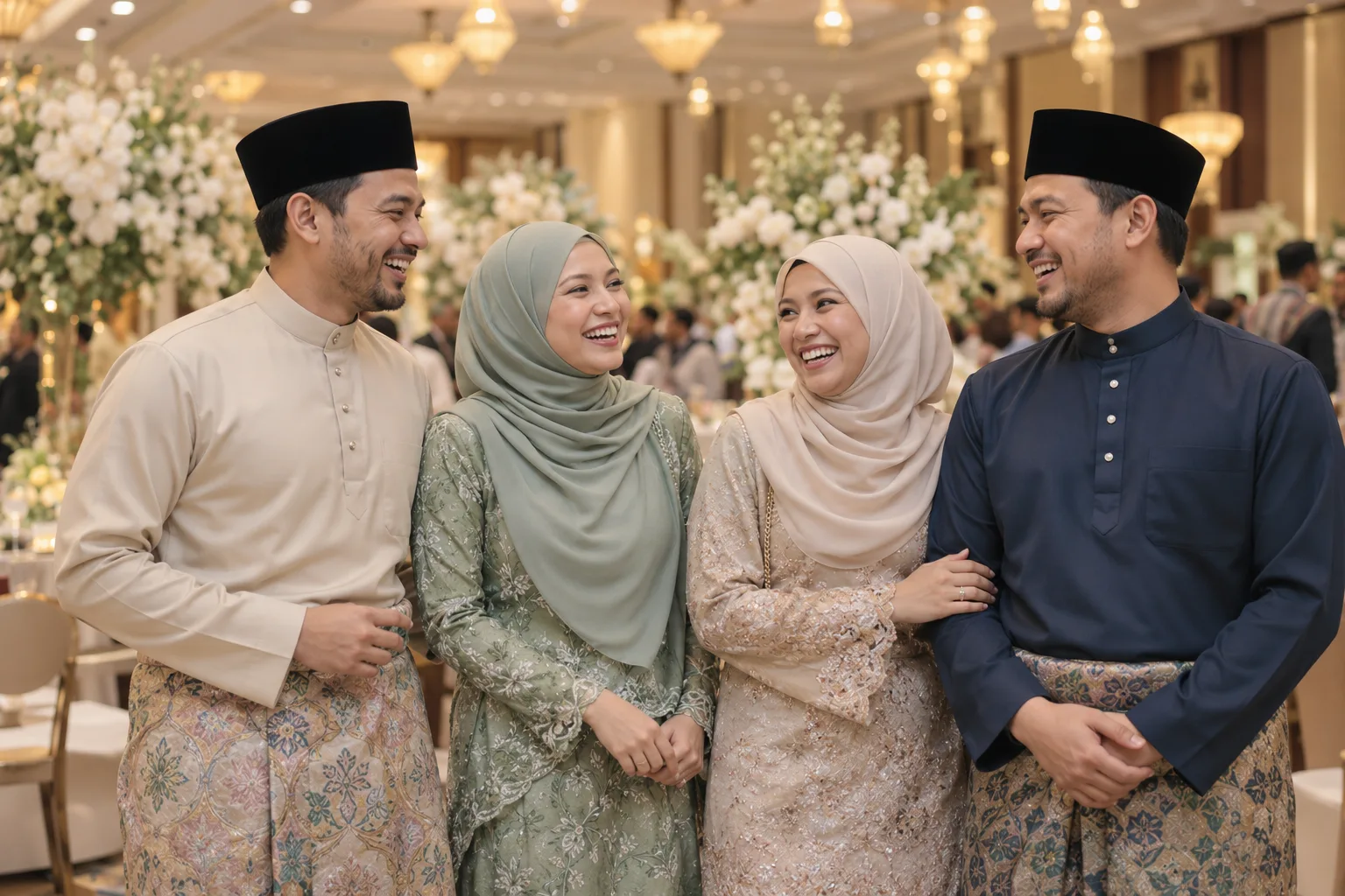 Tetamu meraikan majlis bersama-sama di dewan bankuet