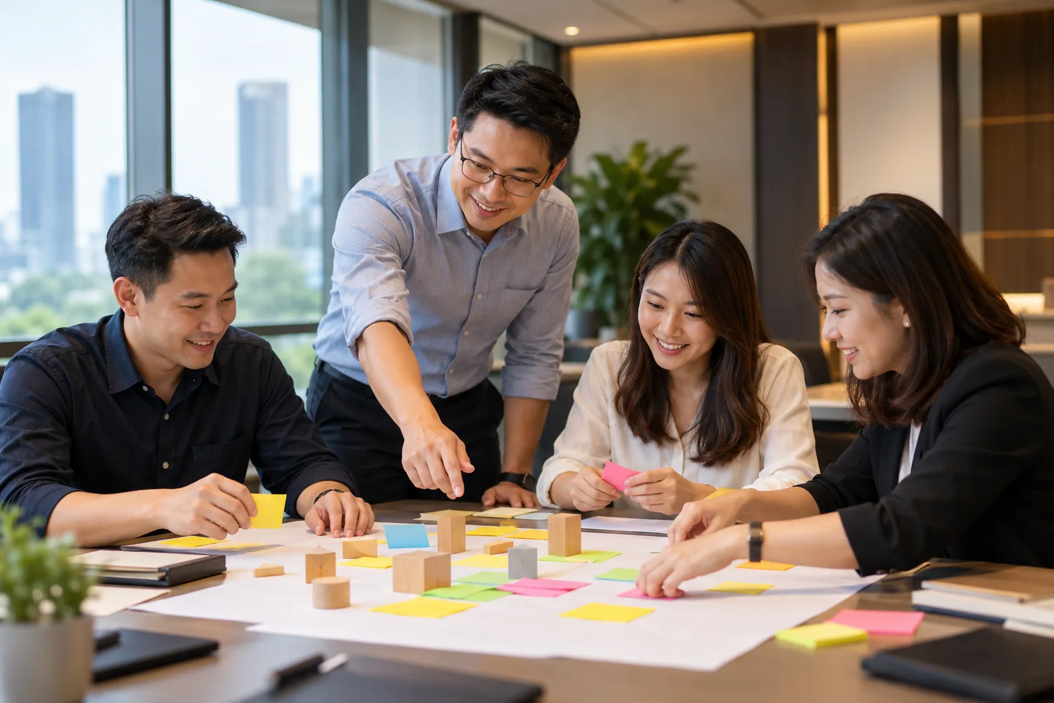 Colleagues taking part in an internal training workshop